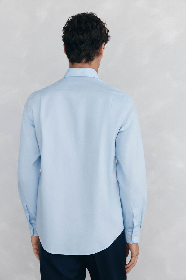 Pedro del Hierro Camisa de vestir lisa non iron + antimanchas Azul