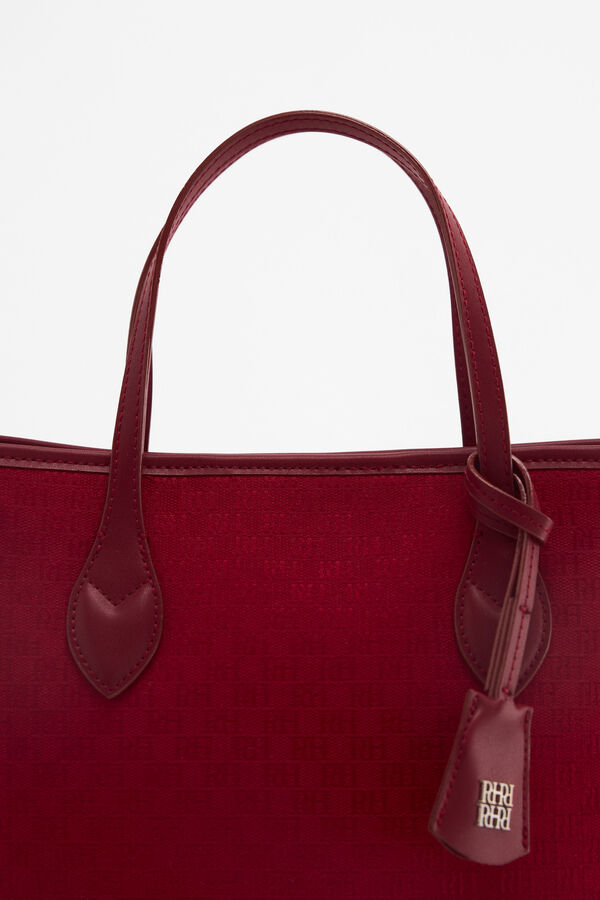 Pedro del Hierro Bolsa tote mediana de jacquard cherry Burdeos