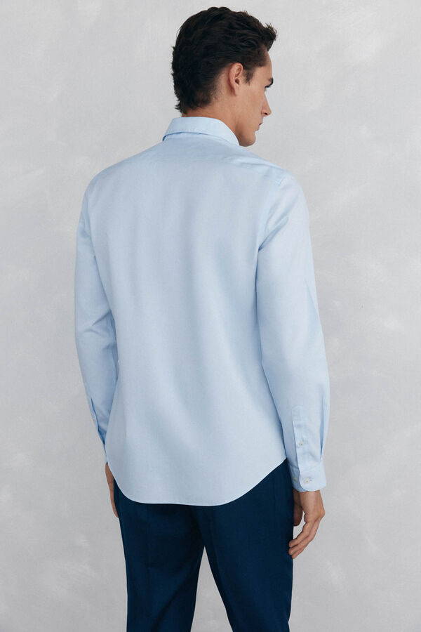 Pedro del Hierro Camisa de vestir lisa non iron + antimanchas slim fit Azul