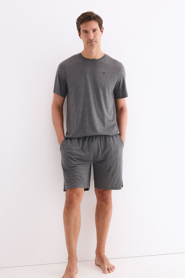 Pedro del Hierro Set de pijama punto modal Gris