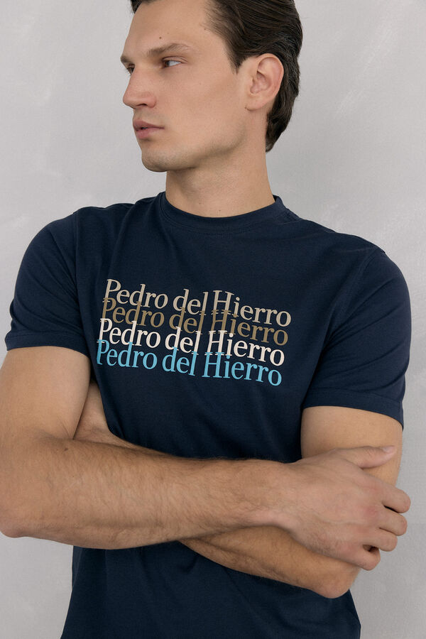 Pedro del Hierro Camiseta logo grande Azul