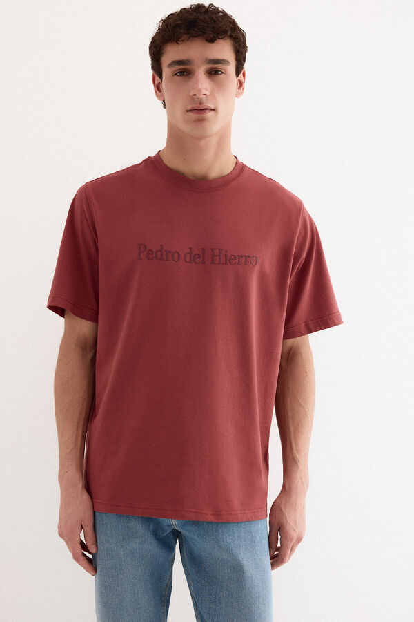 Pedro del Hierro Camiseta logo Burdeos