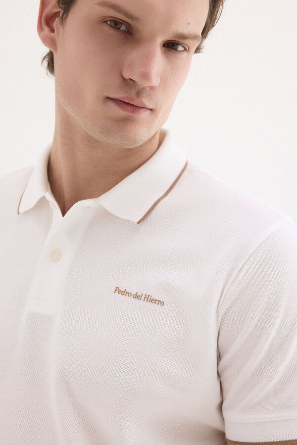 Pedro del Hierro Polo tips logo Blanco