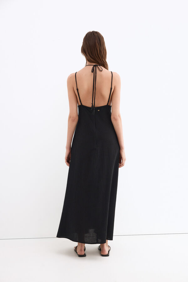 Pedro del Hierro Vestido playero crochet Negro