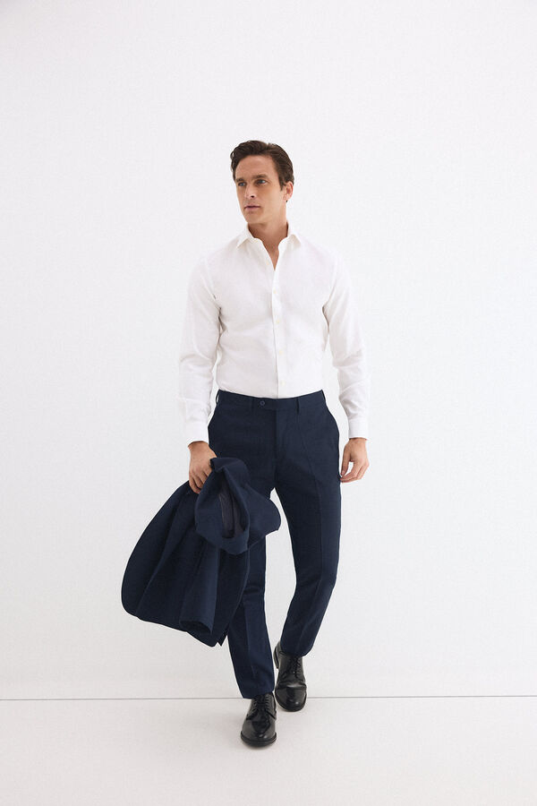 Pedro del Hierro Camisa pu&ntilde;o gemelo lisa non iron + antimanchas slim fit Blanco
