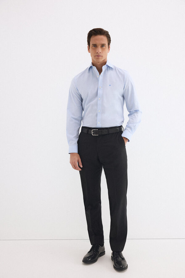 Pedro del Hierro Camisa vestir cuadros non iron + antimanchas slim fit Azul