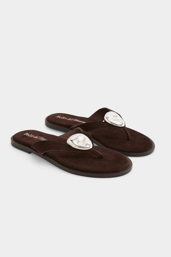 Pedro del Hierro Sandalia joya Marr&oacute;n