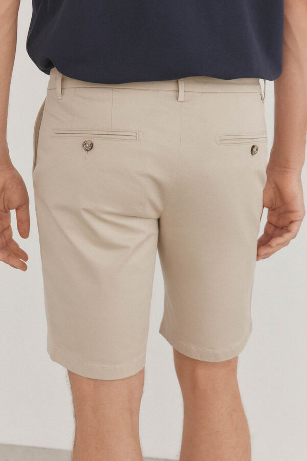 Pedro del Hierro Bermuda chino premium flex Beige