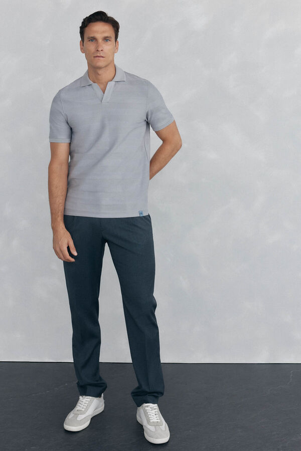 Pedro del Hierro Polo estructura jacquard Gris