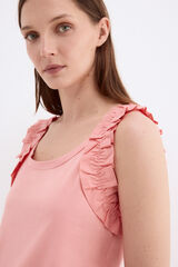 Pedro del Hierro Camiseta tirantes volantes Coral