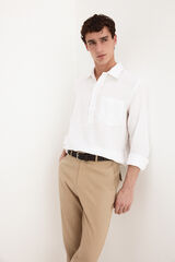 Pedro del Hierro Polera lino lisa Blanco