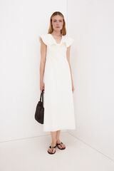 Pedro del Hierro Vestido midi volantes Blanco