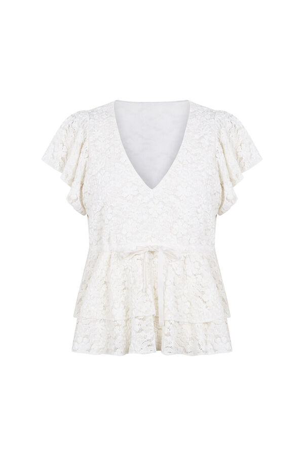 Pedro del Hierro Camiseta cuello en v tejido texturizado Blanco