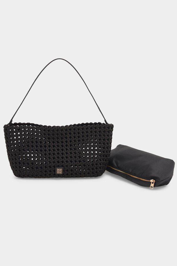 Pedro del Hierro Bolsa de hombro trenzada Negro
