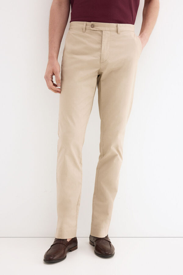 Pedro del Hierro Chino estructura slim fit Beige