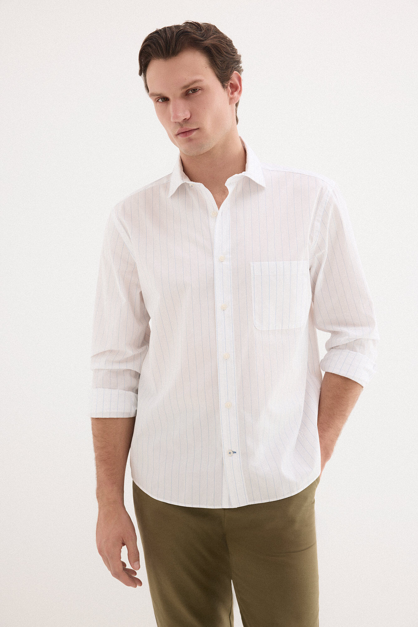 Pedro del Hierro Camisa rayas popel&iacute;n