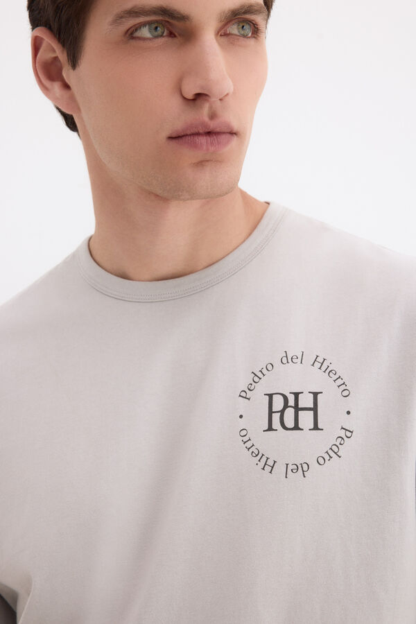 Pedro del Hierro Camiseta estampada logo Gris