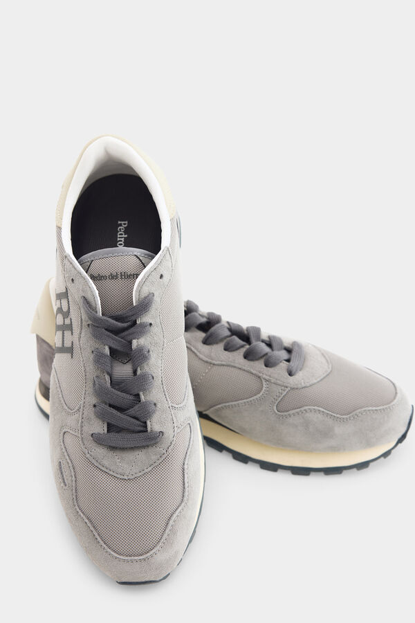 Pedro del Hierro Zapatilla piel y textil Gris