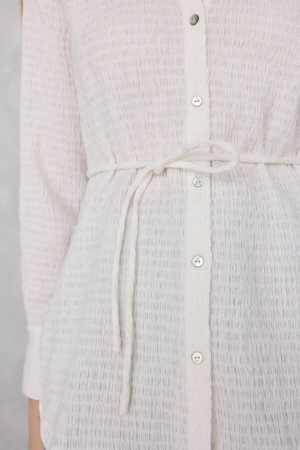 Pedro del Hierro Camisa con cuello de textura Blanco