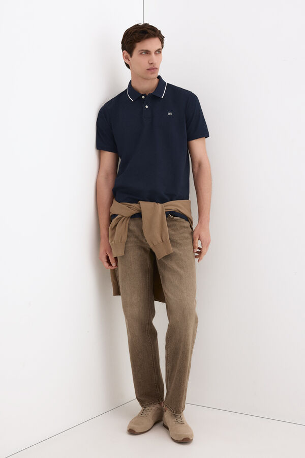 Pedro del Hierro Polo b&aacute;sico tips Azul