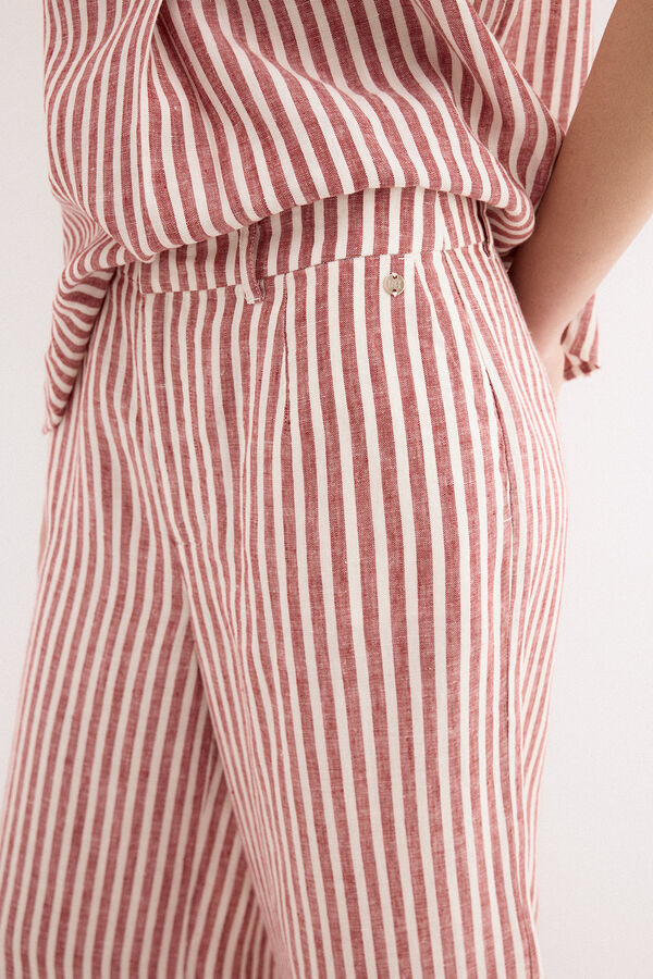 Pedro del Hierro Pantalones wide flare cl&aacute;sicos Rosa