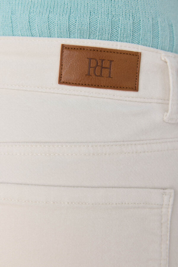 Pedro del Hierro Pantalones terciopelo flare cropped Crudo