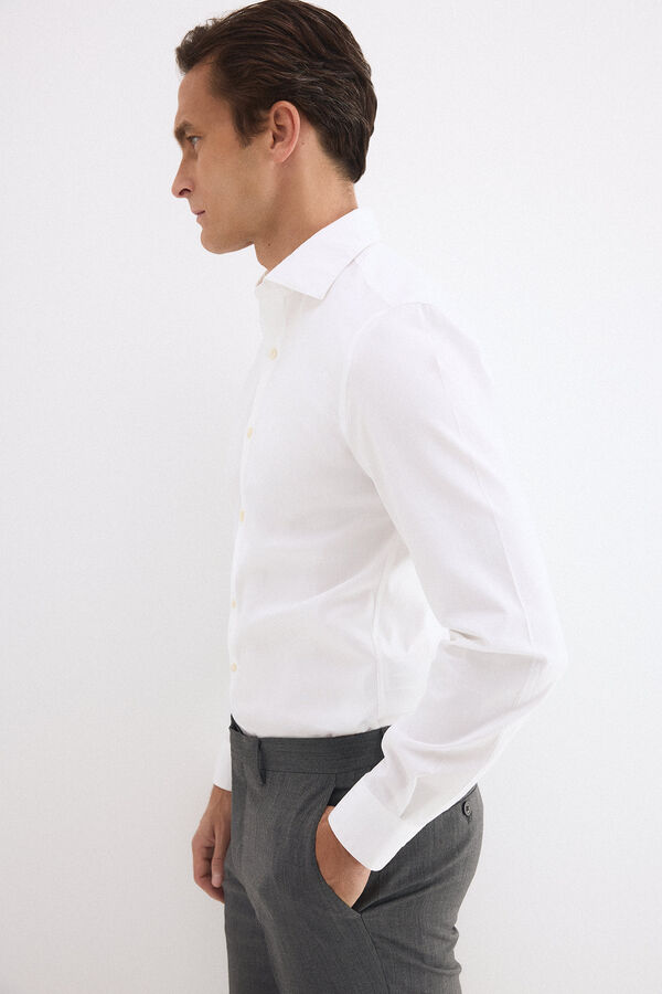 Pedro del Hierro Camisa vestir lisa non iron + antimanchas slim fit Blanco