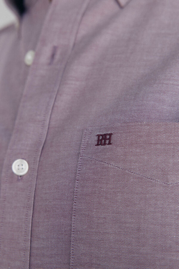 Pedro del Hierro Camisa non iron oxford liso Burdeos