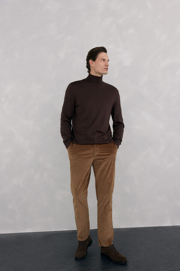Pedro del Hierro Jersey cuello cisne Marr&oacute;n