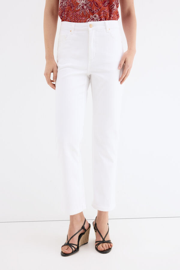 Pedro del Hierro Jeans capri rectos b&aacute;sicos Blanco