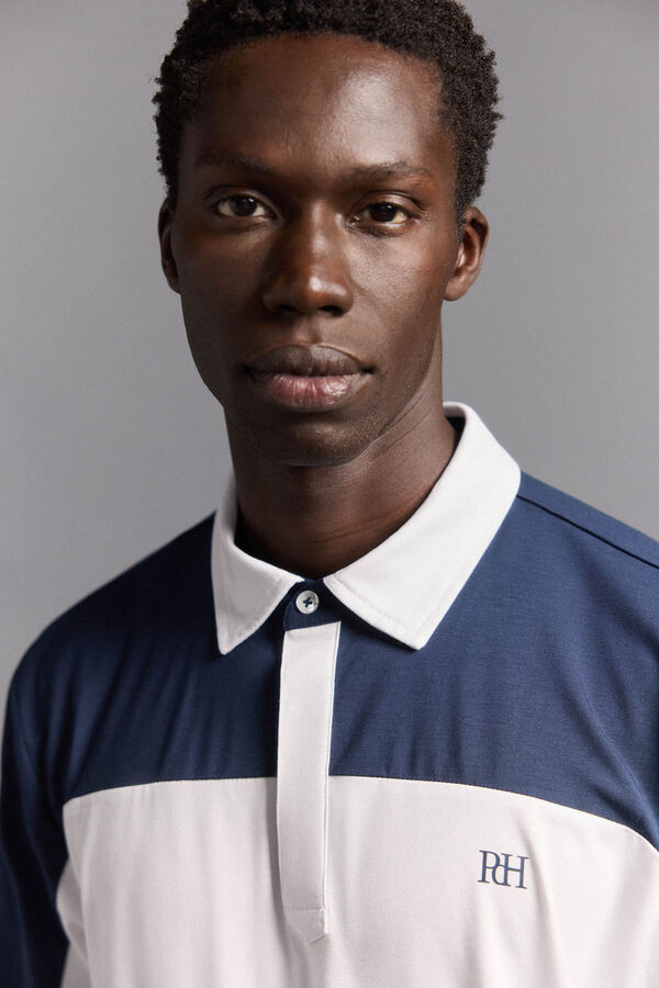 Pedro del Hierro Polo de contrastes golf Azul