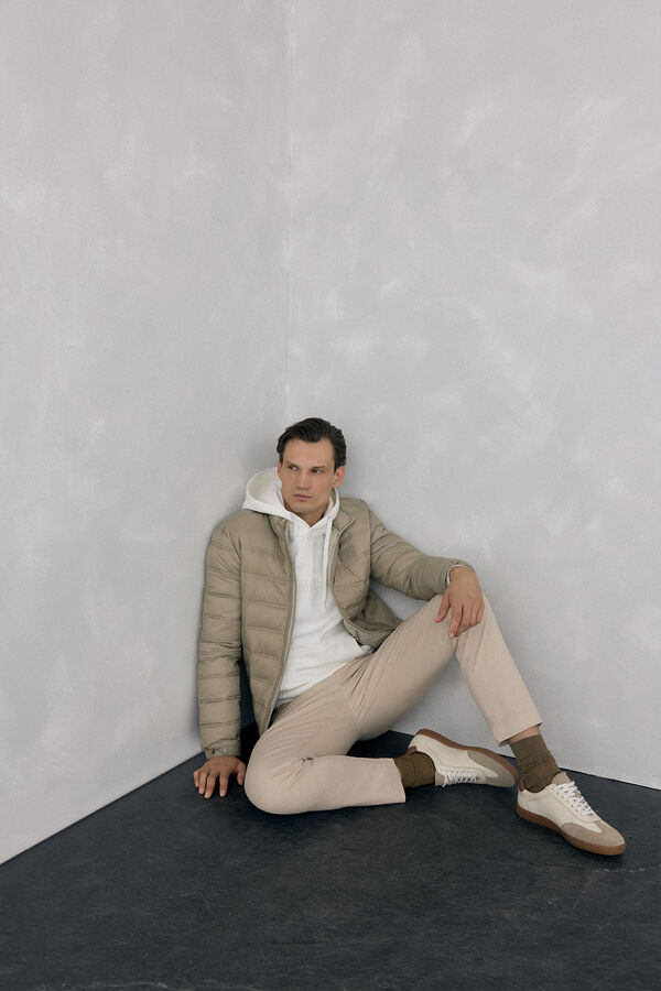 Pedro del Hierro Sudadera capucha con logo Crudo