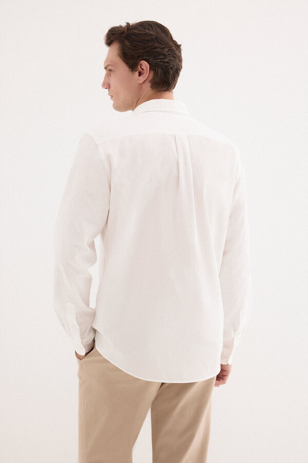 Pedro del Hierro Camisa lisa twill bolsillos Crudo