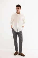 Pedro del Hierro Camisa lino lisa Blanco