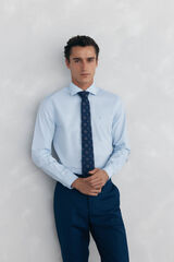 Pedro del Hierro Camisa de vestir lisa non iron + antimanchas slim fit Azul