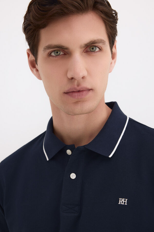 Pedro del Hierro Polo b&aacute;sico tips Azul