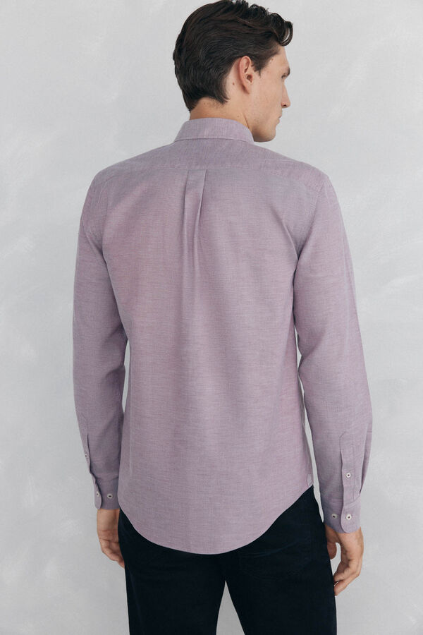 Pedro del Hierro Camisa non iron oxford liso Burdeos