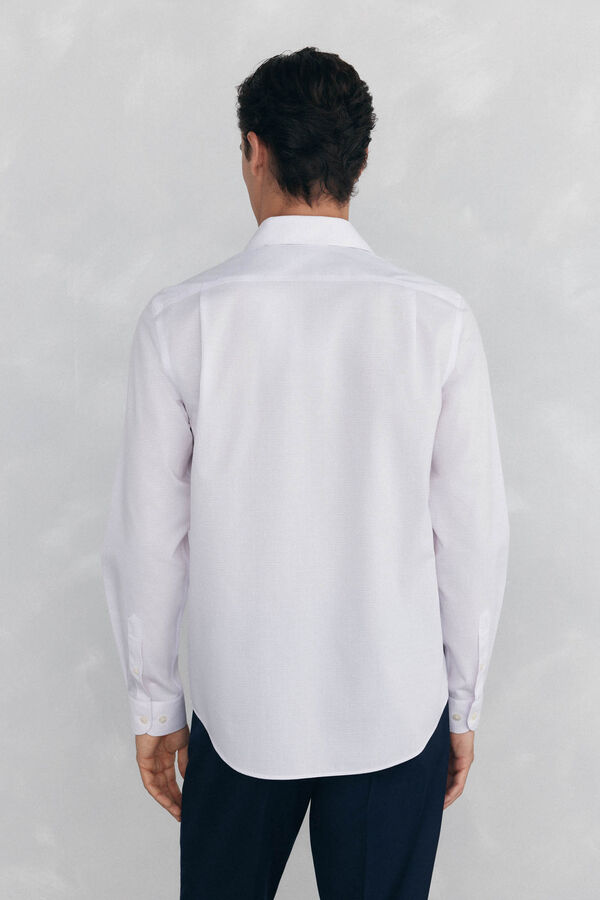 Pedro del Hierro Camisa vestir cuadros non iron + antimanchas Rosa