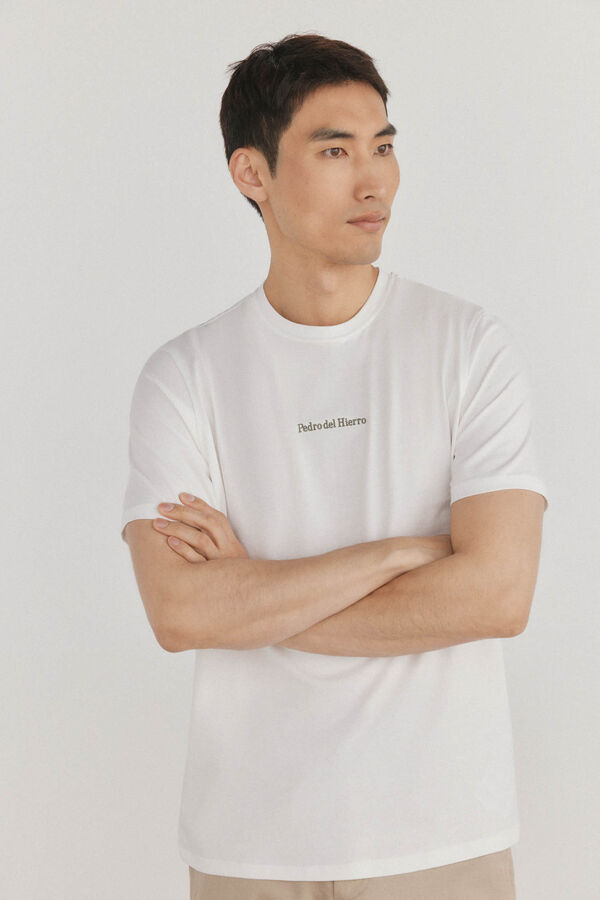 Pedro del Hierro Camiseta logo posicional Blanco