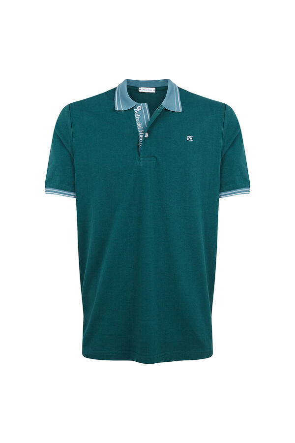 Pedro del Hierro Polo tips jacquard Turquesa
