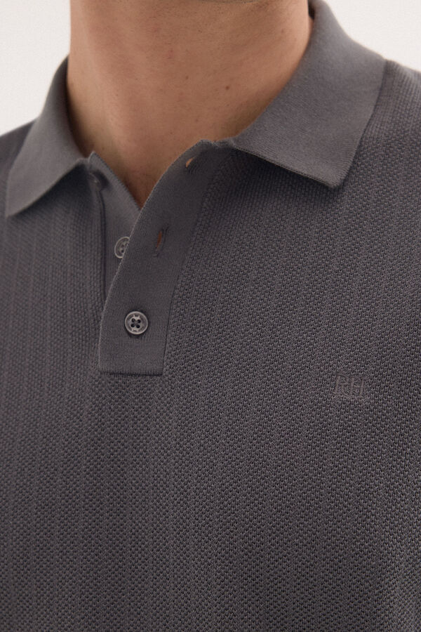 Pedro del Hierro Jersey polo premium manga corta rayas Gris