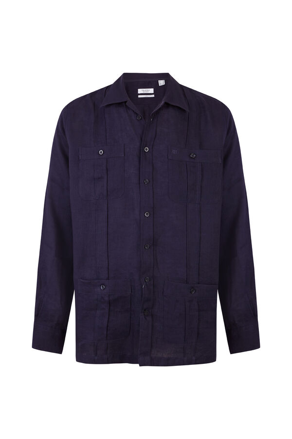 Pedro del Hierro Guayabera lino Azul