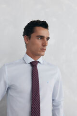 Pedro del Hierro Camisa de microrrayas f&aacute;cil planchado + anti olor slim fit Azul