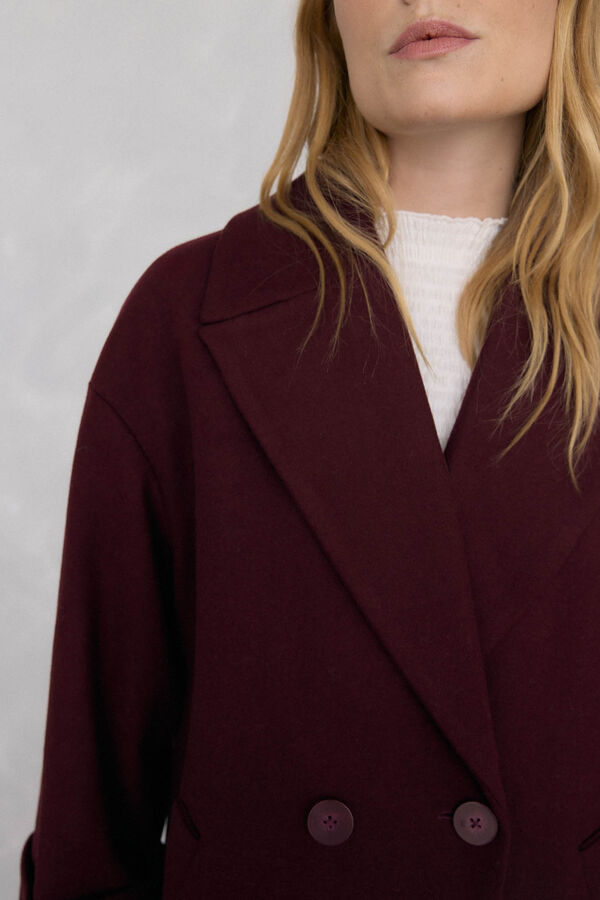 Pedro del Hierro Abrigo oversize Burdeos