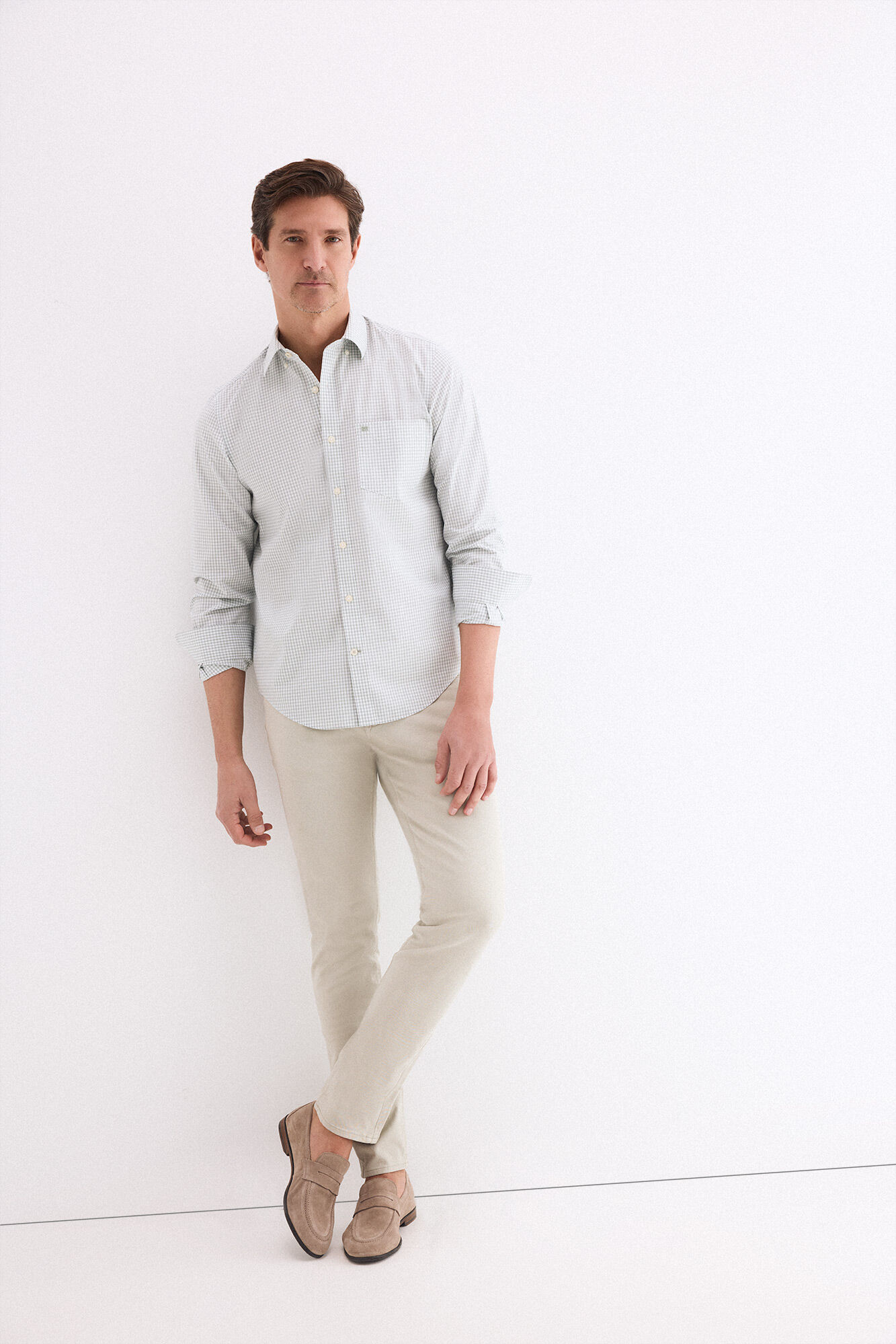 Pedro del Hierro Camisa non iron + antimanchas cuadro vichy
