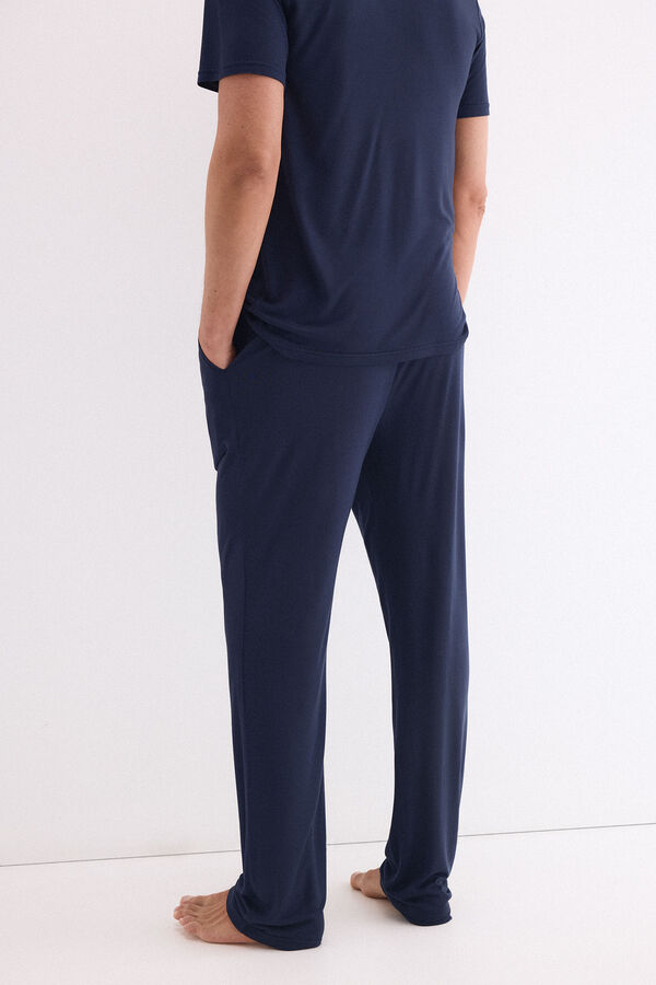 Pedro del Hierro Set de pijama punto modal Azul