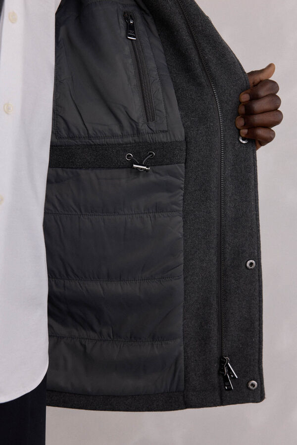 Pedro del Hierro Chamarra de lana con bolsillos Gris