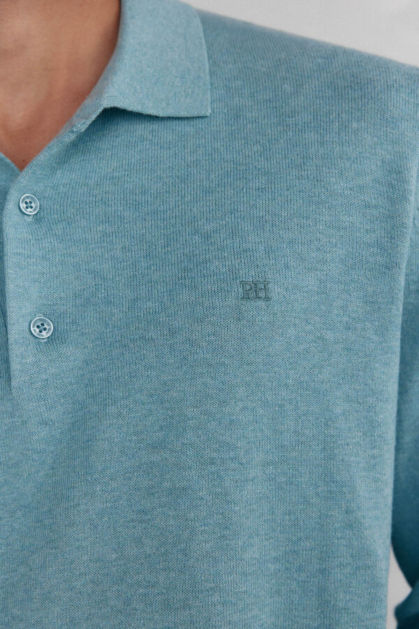 Pedro del Hierro Jersey cuello polo Azul