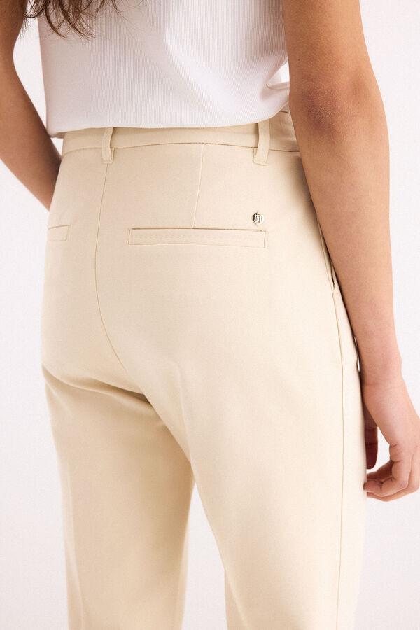 Pedro del Hierro Pantalones rectos cl&aacute;sicos Beige