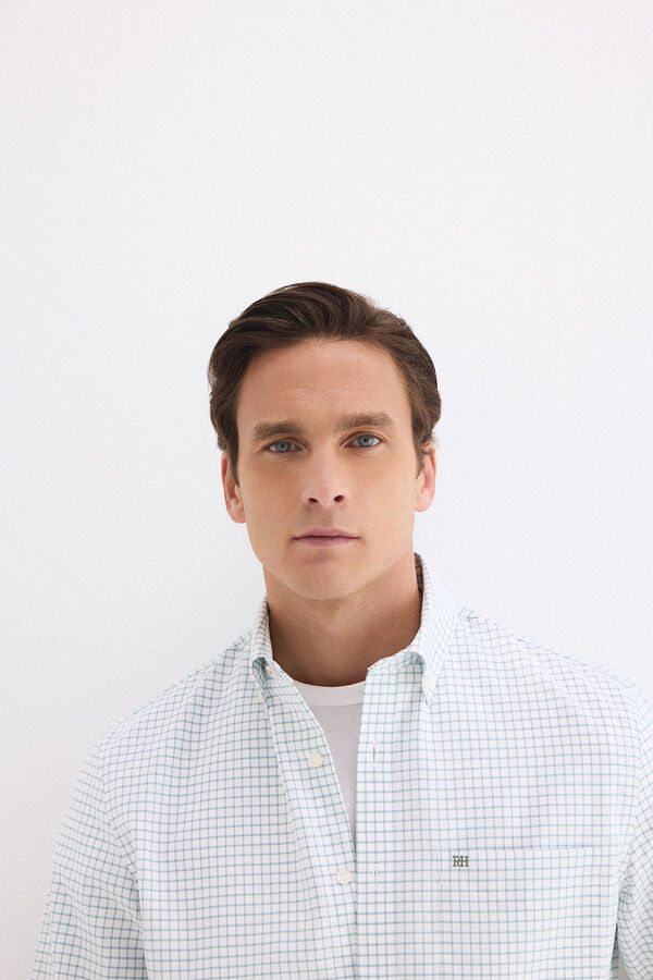 Pedro del Hierro Camisa non iron oxford cuadros Verde